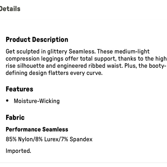 Fabletics Deep Navy Sparkle Seamless Bra & High Waisted Legging SET Size Medium - Picture 7 of 8